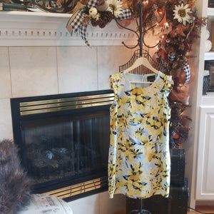 CYNTHIA ROWLEY Size 8 dress Fall yellow & Blue